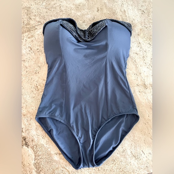 Badgley Mischka NWOT Beaded Strapless Bathing/ Body Suit never worn - Picture 1 of 6